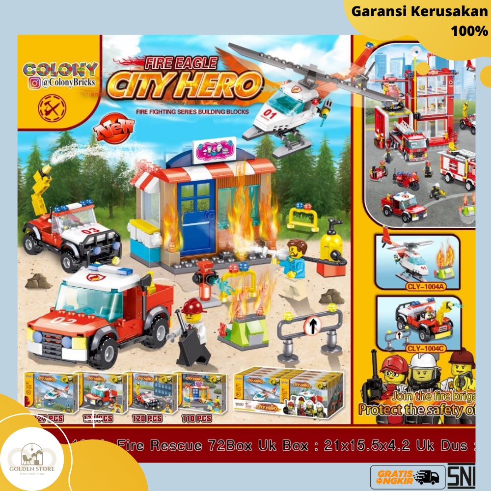 Lego City Fire Rescue - Lego Pemadam Kebakaran - Set Mainan Anak Building Pemadam - Blok BLock Balok