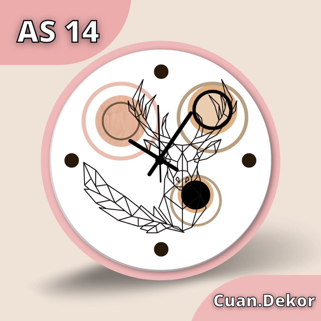 Jam Dinding kamar cewe aesthetic abstrak minimalis - Jam Dinding kamar pink SWEEP MOVEMENT - JAM DIN