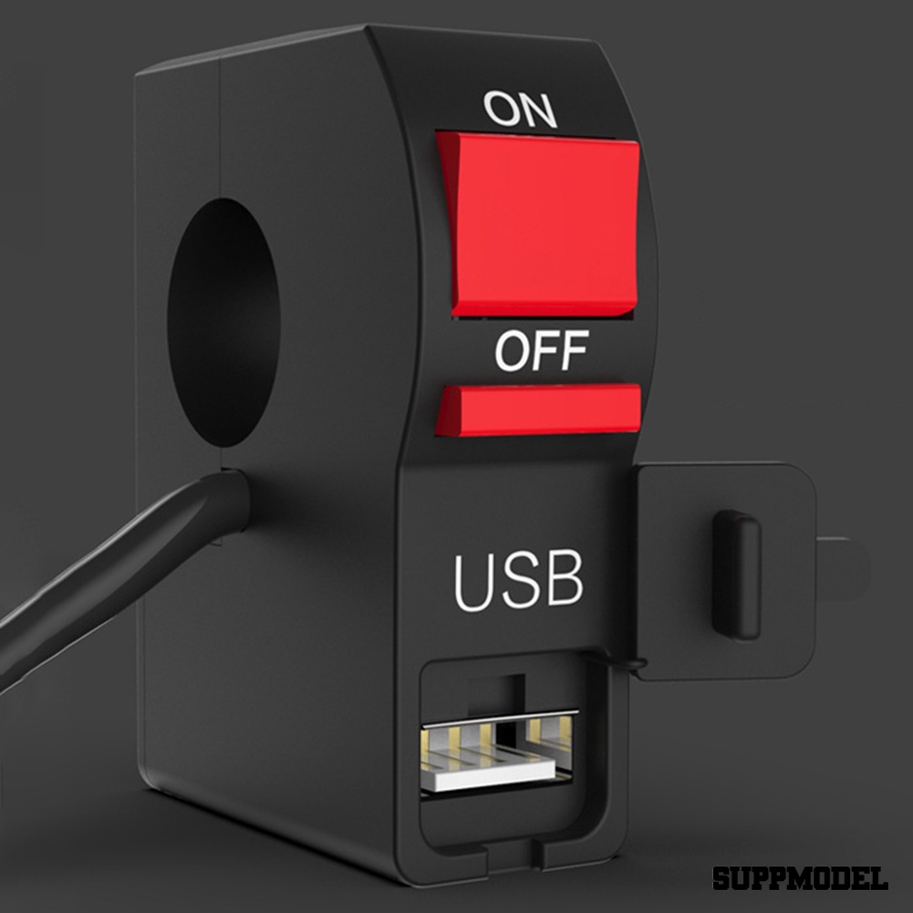 Spm Saklar Switch On / Off Universal Dengan Port Charger Usb Untuk Handlebar Motor