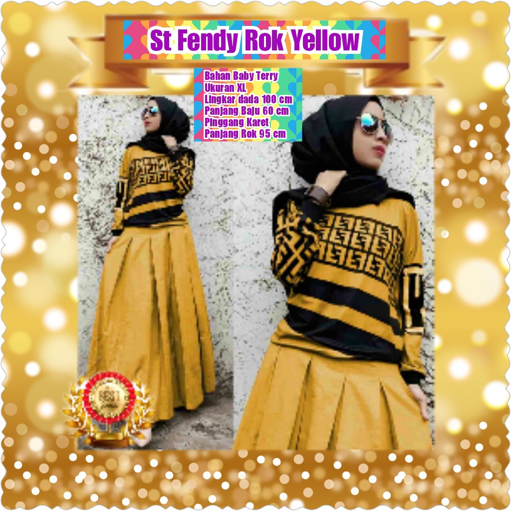 ST FENDY ROK CREAM / SETELAN WANITA MUSLIM/TERPOPULER/TERLARIS/TERMURAH/KONDANGAN/PESTA