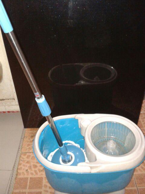 Tongkat Gagang Pel Spin Dry Mop / Pel Berputar ( Gagang+piringan+kain )