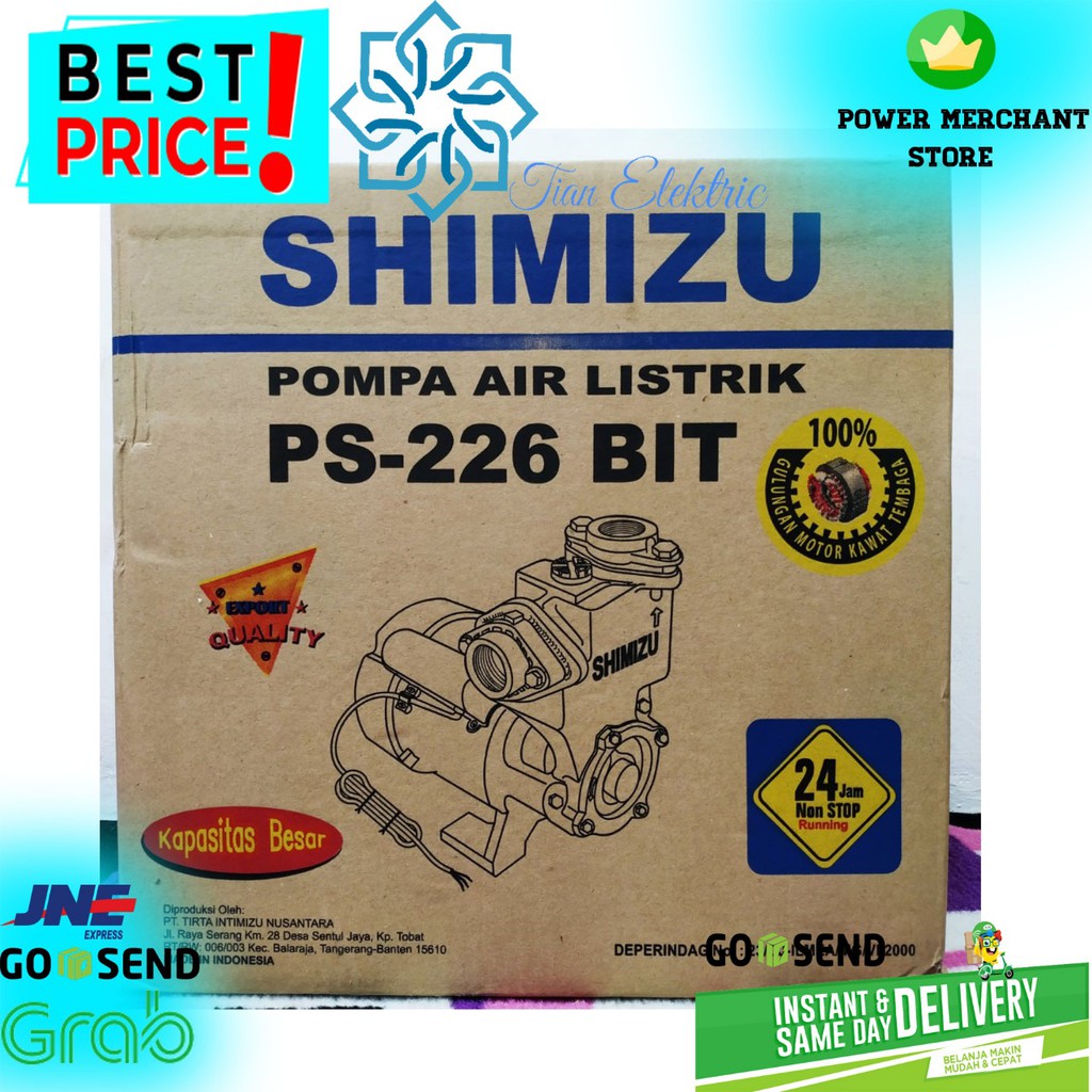 SHIMIZU PS-226BIT Pompa Air Listrik Non Auto 200 Watt