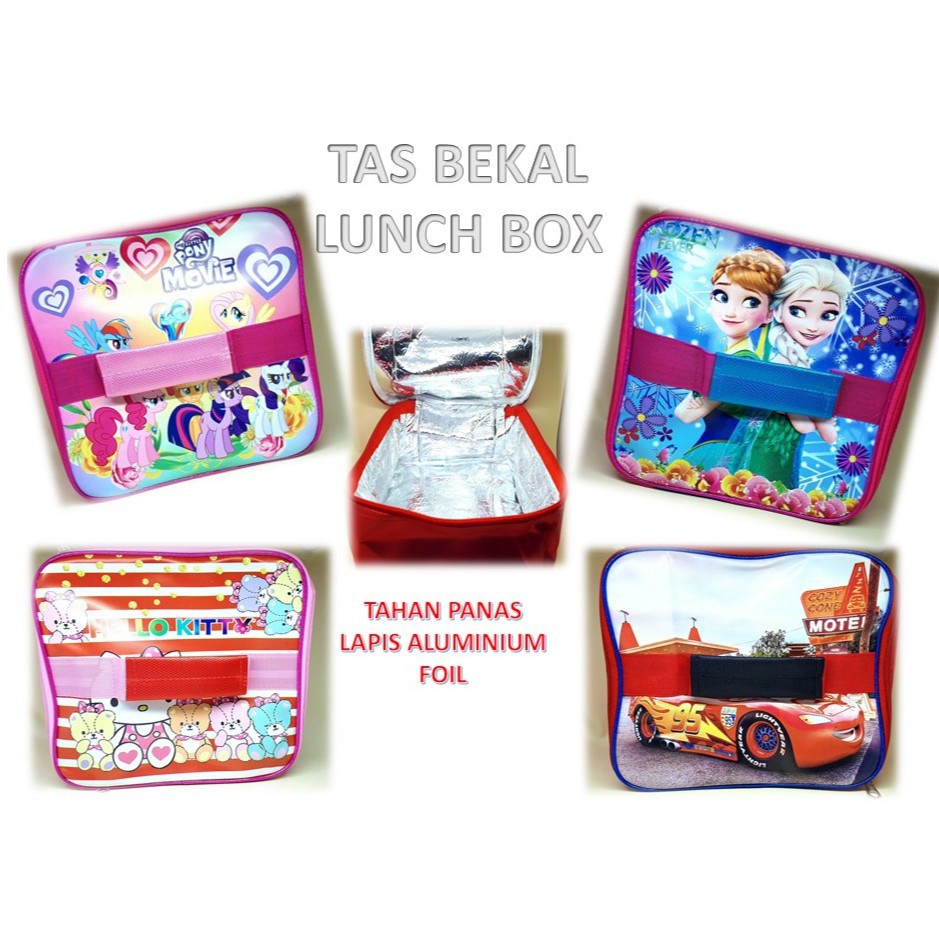 TAS BEKAL LUNCH BOX ANAK KARAKTER TAHAN PANAS ALUMINIUM FOIL