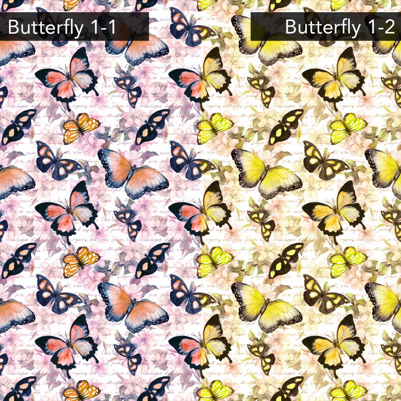 

Custom Printed Vertical & Roller -Blinds Watercolor Butterfly Pattern