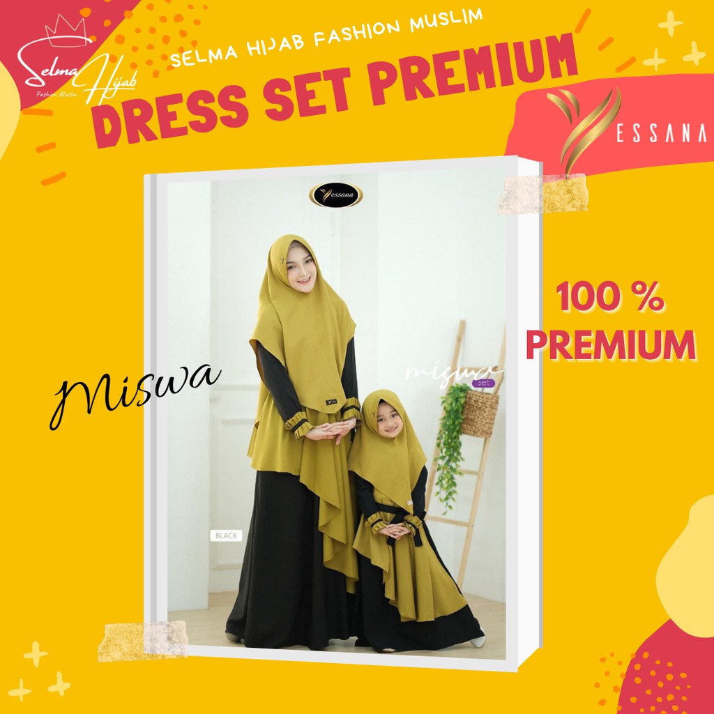 Yessana Gamis Dress Baju Set Hijab Elegan Wanita Cewek Miswa Limited Premium Size S M L XL Part 1