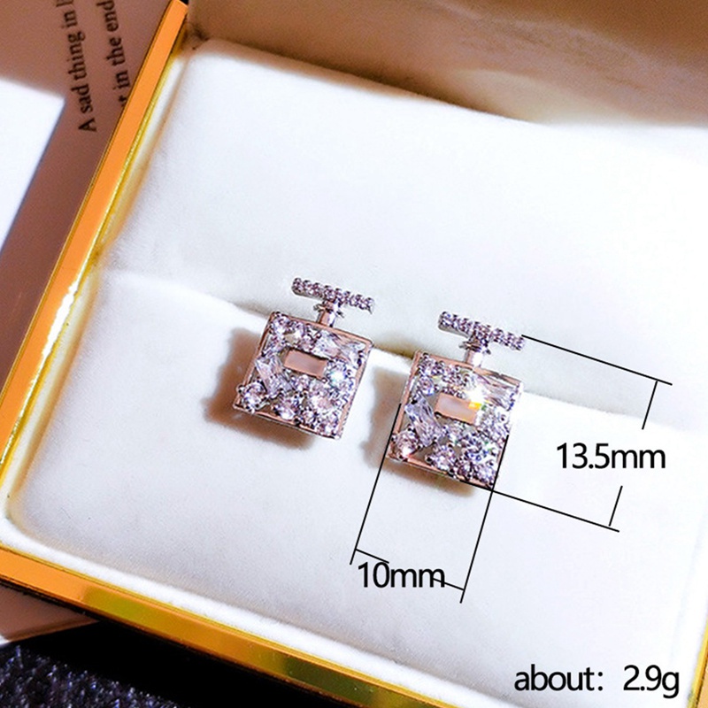 Fancyqube Anting Stud Cubic Zirconia Desain Kreatif Untuk Aksesoris Wanita