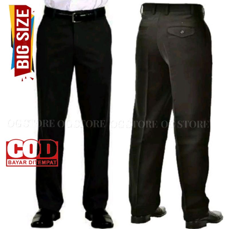 Celana Kantor Formal Kerja Bahan Dasar Pria Slimfit dan Reguler Fit Size 27-44 Big Size Jumbo