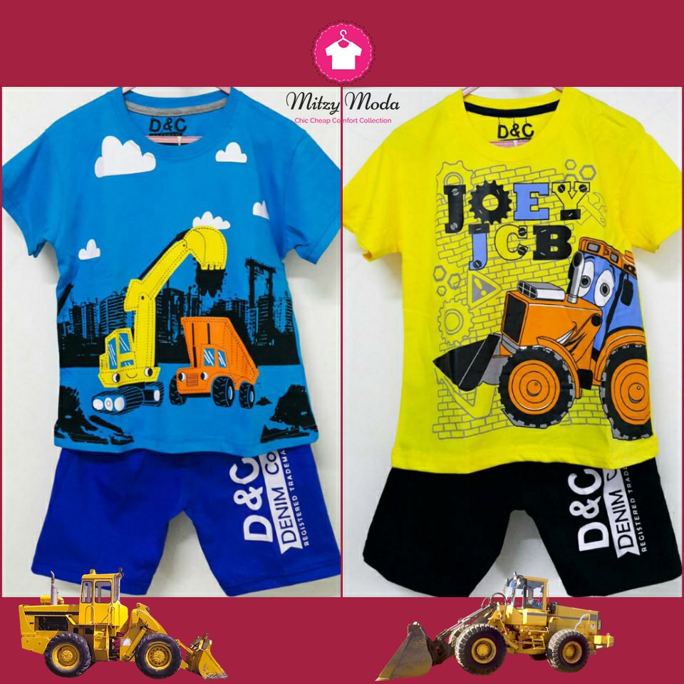 RESTOCK SETELAN ANAK  EXCAVATOR  ALAT BERAT JOEY KAOS  