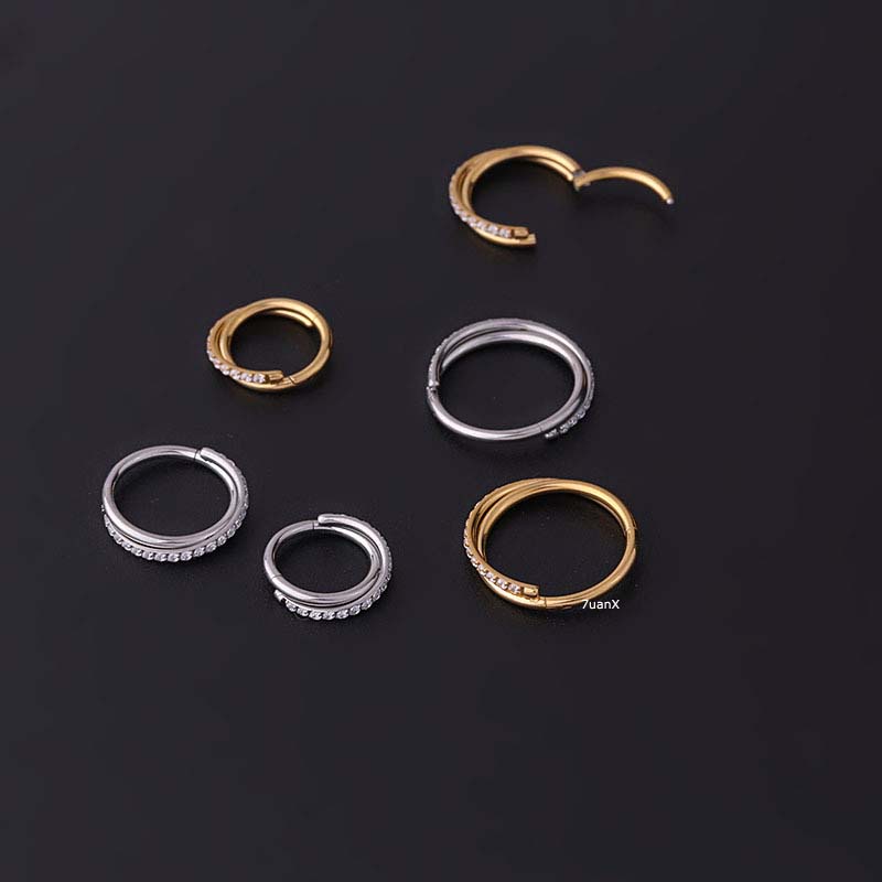 1 Pc Anting Tindik Hypoallergenic Bahan Stainless Steel 16gauge