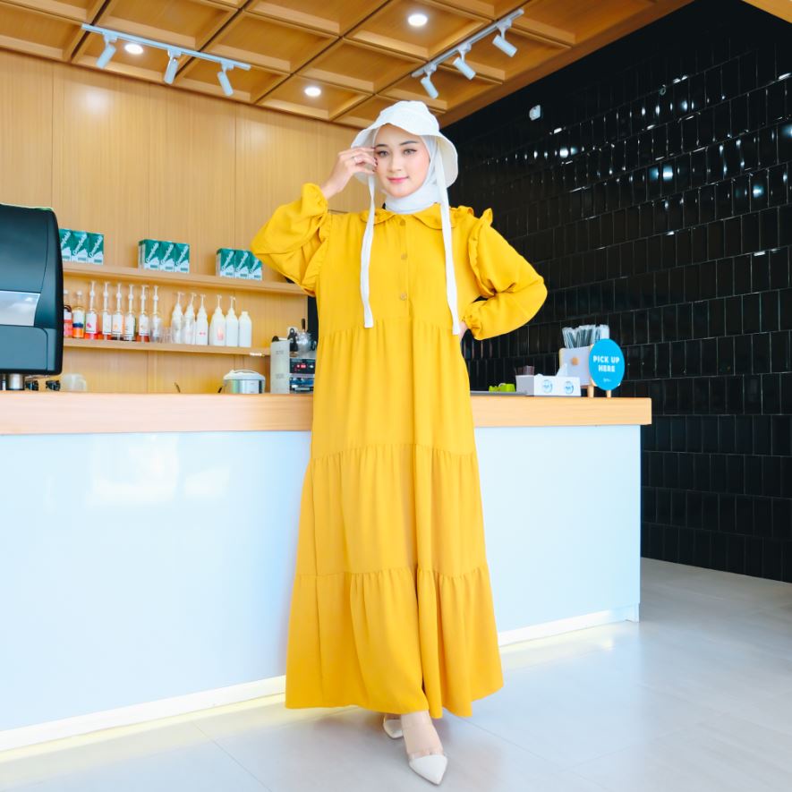 (MSB) GAMIS VIVY MIDI DRESS REMAJA WANITA CRINCLE AIRFLOW