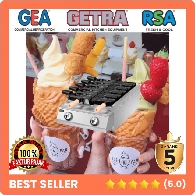 JUAL WAFFLE MAKER GETRA SC-KR5 MESIN PEMBUAT WAFFLE IKAN MULUT TERBUKA TOKO MESIN SEMARANG