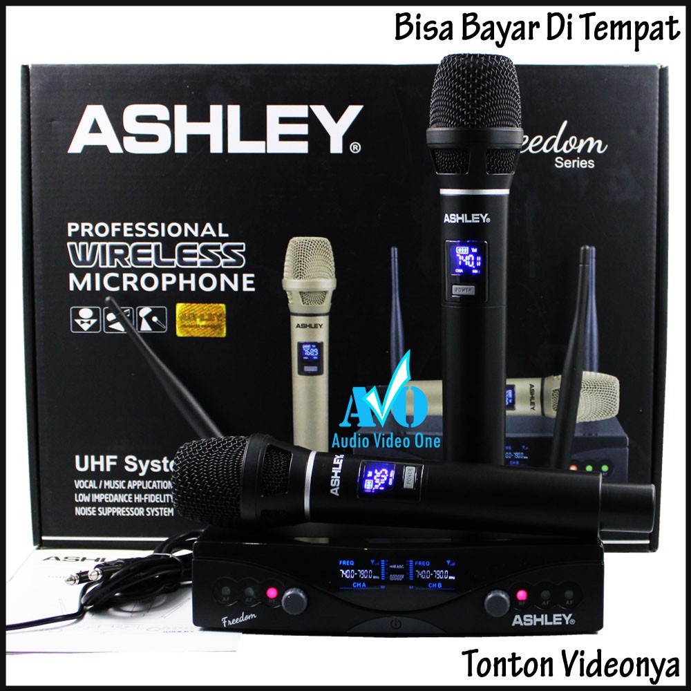 Microphone Wireless ASHLEY FREEDOM Series Mik Werles Mic Vocal Mikrofon Karaoke 2 Handle Digital Dis