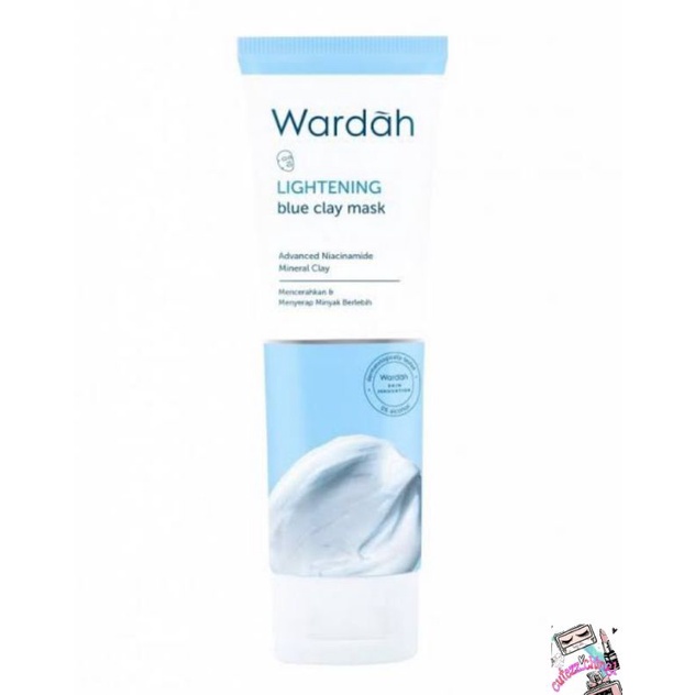 ☃Cutezz_Ching1☃Wardah Lightening Blue Clay Mask 50ml - advanced niacinamide ( mencerahkan)