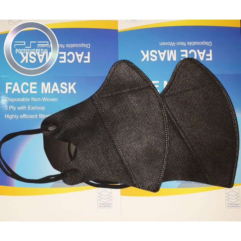 Masker duckbill dewasa 3ply isi 50 pcs Hitam