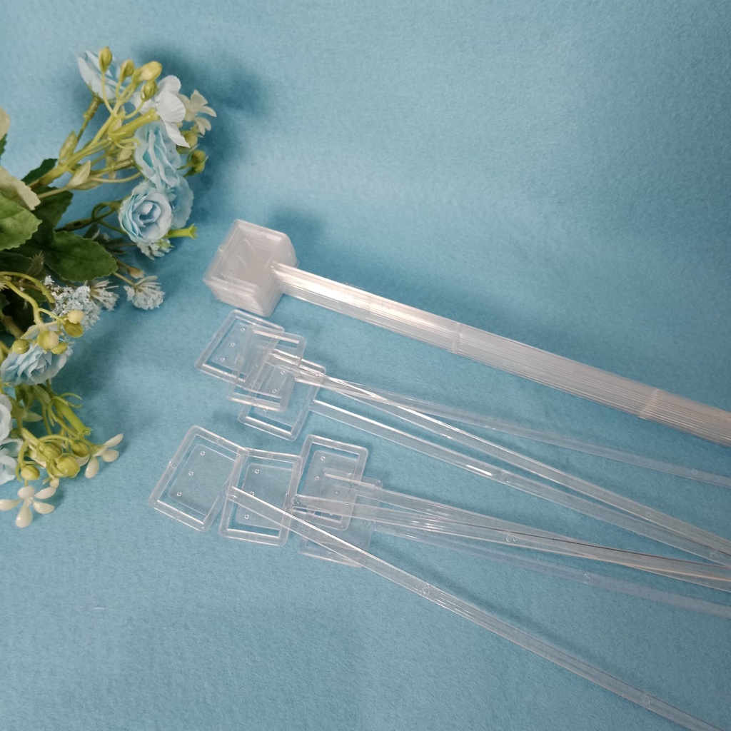 

Stick card kotak transparant | Stik kartu ucapan | stick bening | klip buket holder gift tangkai bouquet bunga flower florist