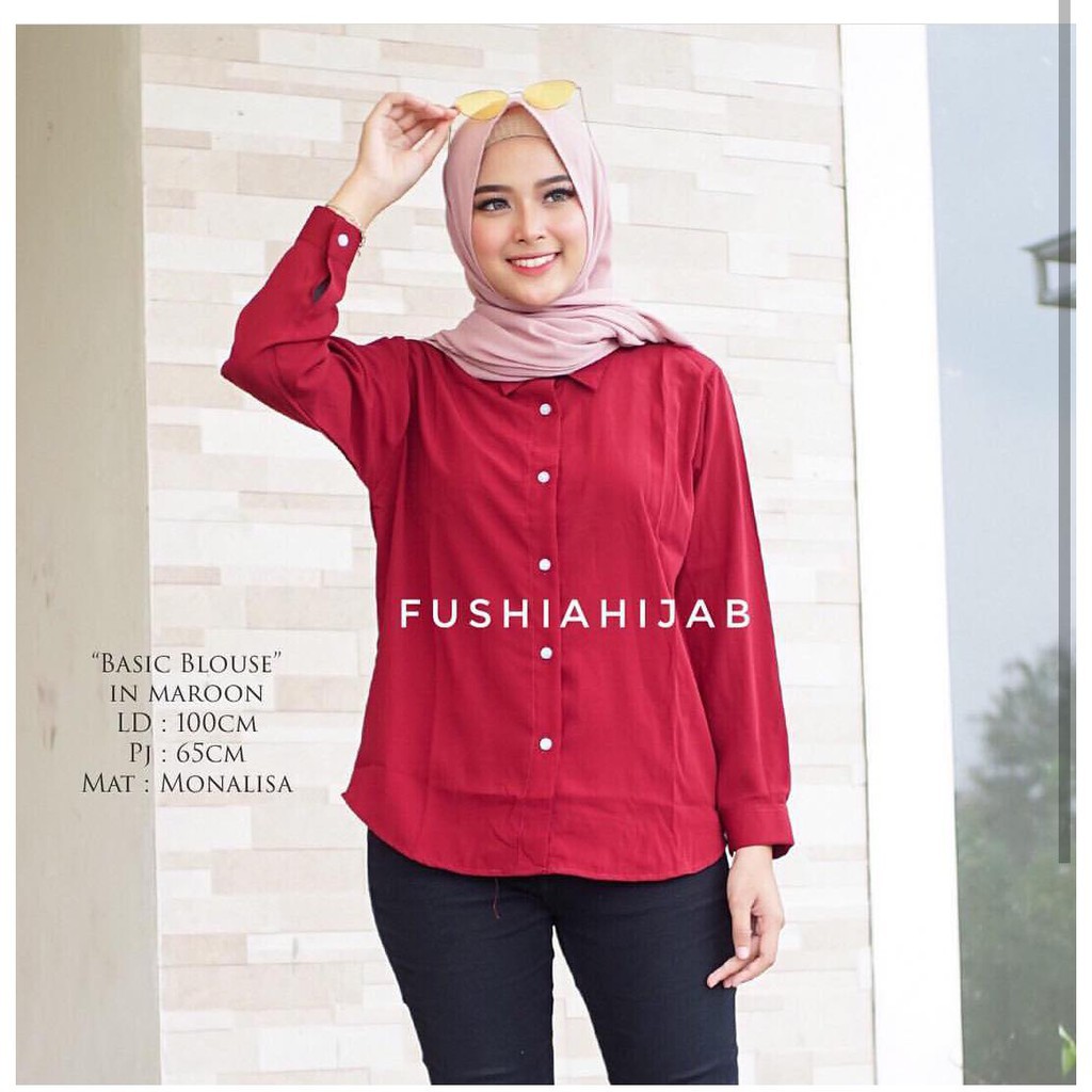 BLOUSE WANITA SIMPLE BASIC KEMEJA POLOS