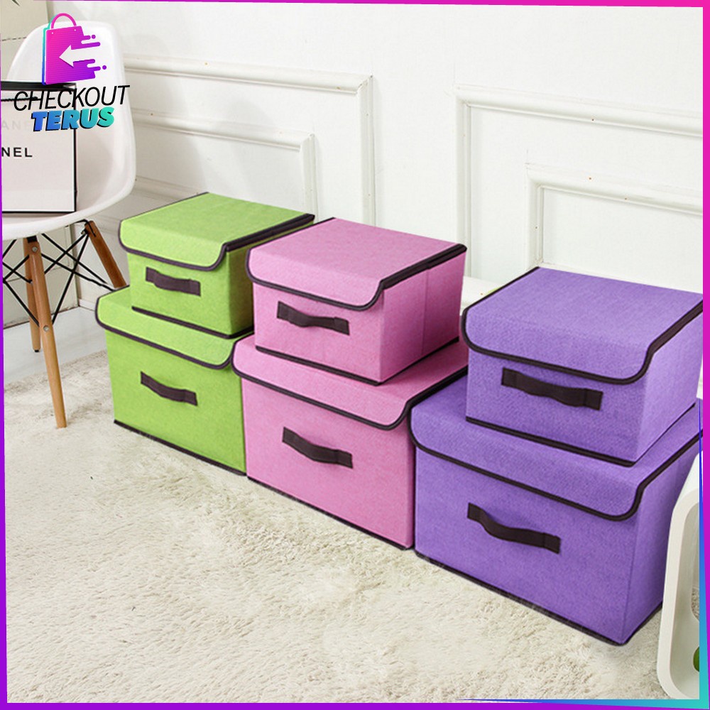 CT C484 Tempat Penyimpanan Serbaguna Storage Box 2in1 Box Organizer Baju Kotak Mainan Anak Portable