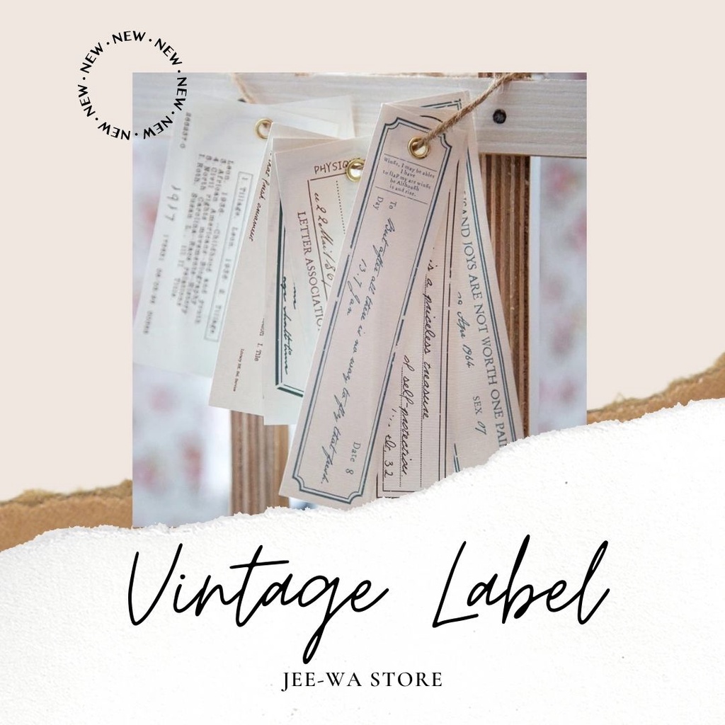 

[ JEE - WA ] [ JWBLPC5 ] 1 PACK ISI 6 INS English Labels Vintage Frame Material Creativity Memo Pads For Bullet Journaling Scrapbooking Decoration Collage Non-Sticky