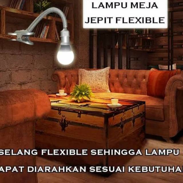 Lampu Meja Jepit Fleksibel J001