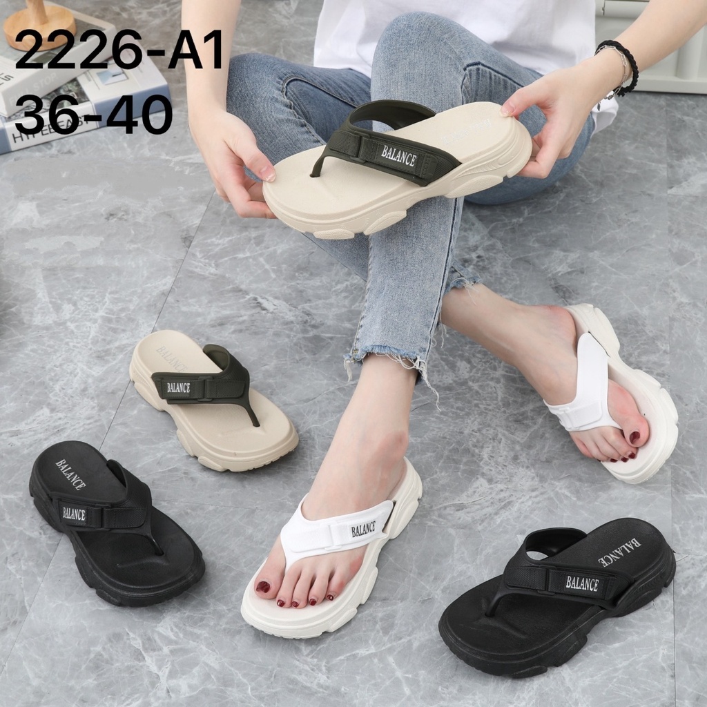 Balance Sandal Jepit Wedges Wanita Balance Endless Import 2226-A1