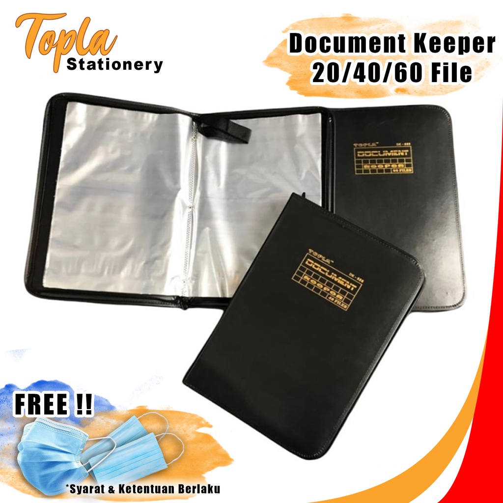 Jual Topla Dokumen Keeper Map Ijazah Resleting Kulit Anti Air Isi 20