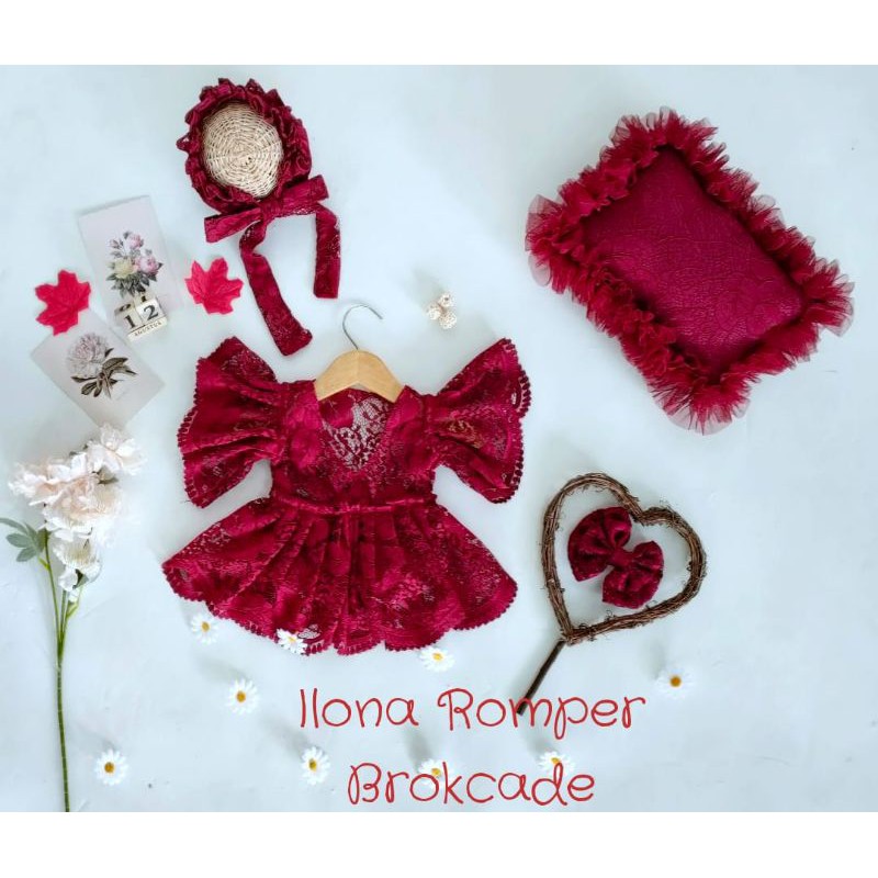 Kostum Bayi Foto Ilona Romper Brokat/Jumper Bayi Perempuan/Romper Bayi Perempuan