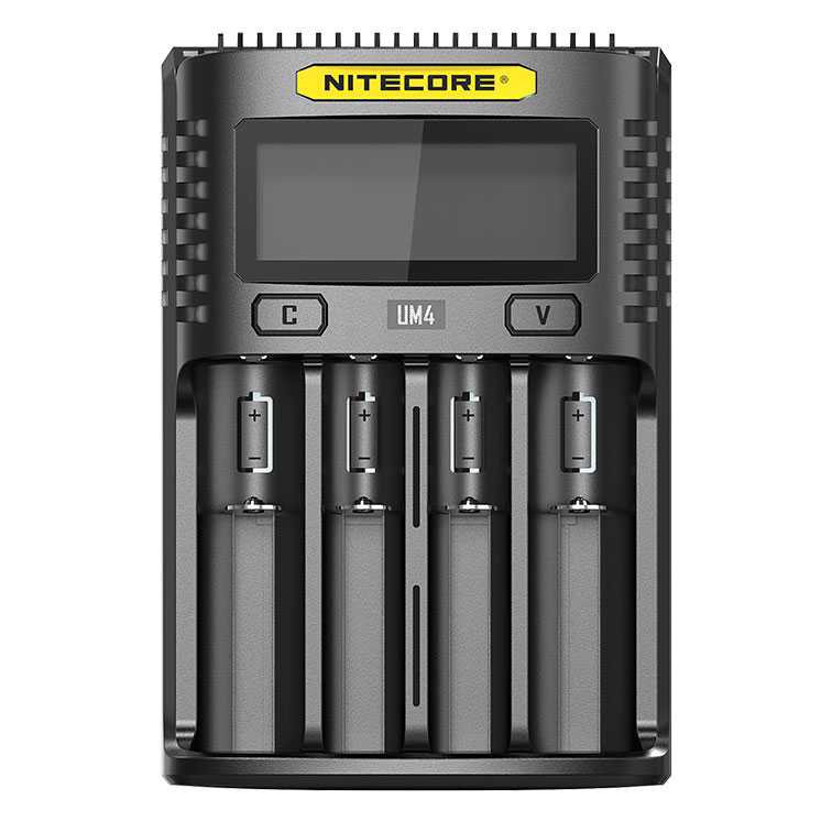 Nitecore Intelligent USB Charger Baterai 4 Slot Li-ion NiMH - UM4-Hitam