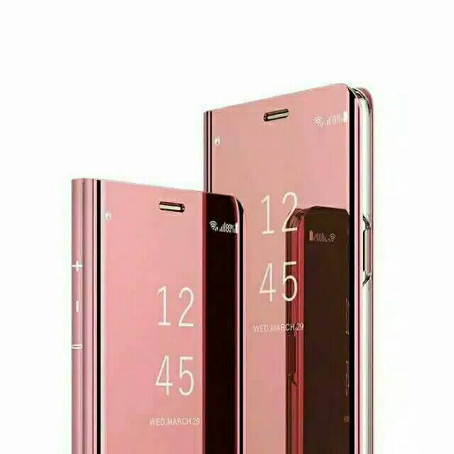 Terbaru!!! Clear View cover standing casing Samsung J8 2018