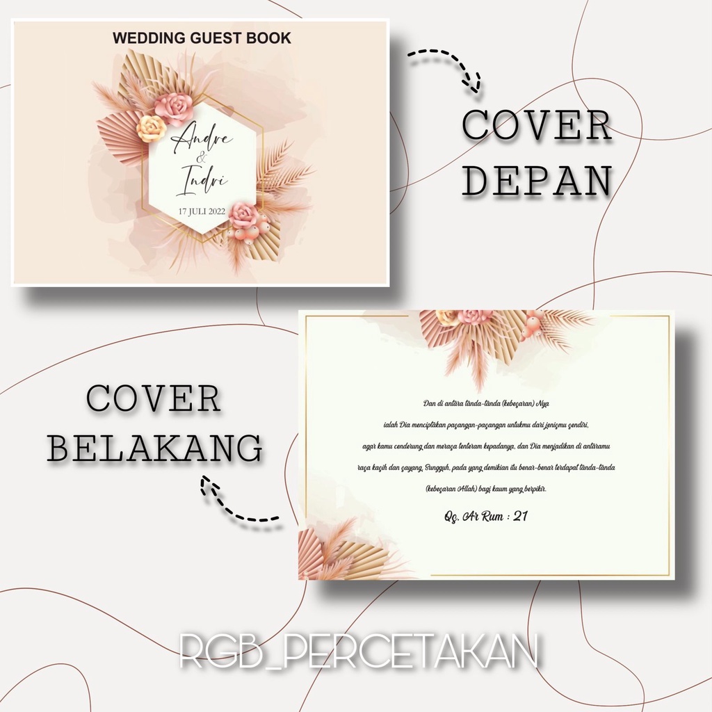 

Buku tamu pernikahan custom nama / Wedding guest book