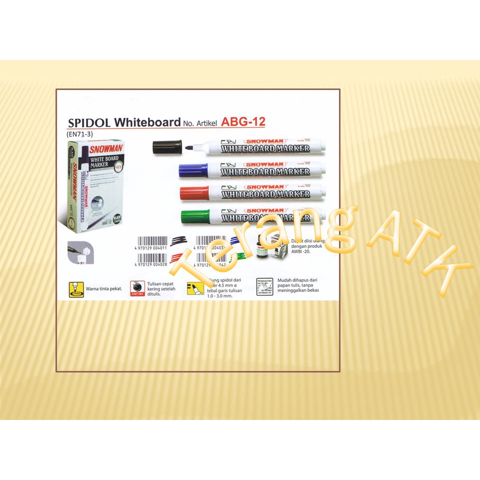 

Spidol Board Marker Merek Snowman ABG-12