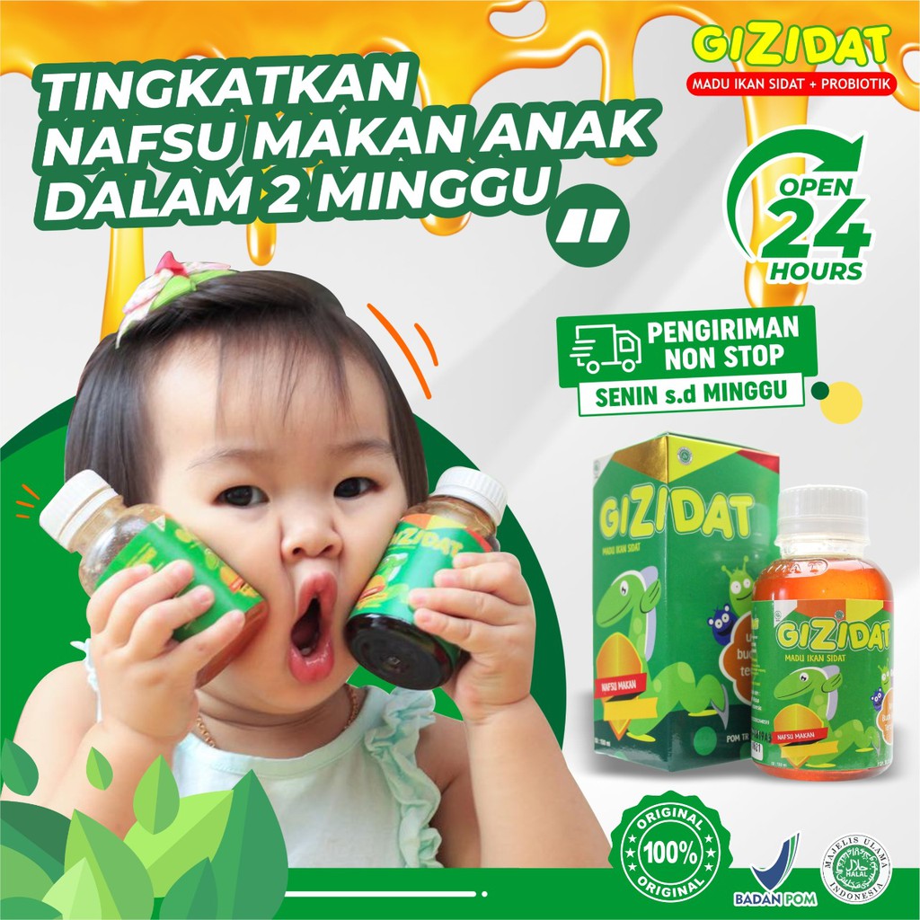 

GIZIDAT Madu Penambah Nafsu Makan & Berat Badan Anak/ Penggemuk Alami / Vitamin / Nutrisi Susu Gemuk
