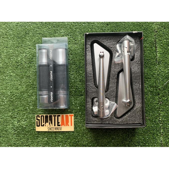 Laris Paket Handgrip Rep Rizoma + Spion Circuit Chrome Universal Vespa Matic STOK TERBATAS