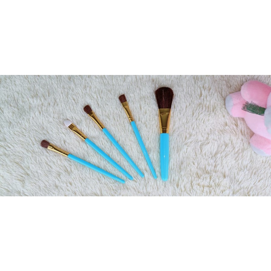 BRUSH MAKE UP SET ISI 5 PCS/ KUAS MAKE UP ISI 5 PCS/ MAKE UP BRUSH WAJAH ISI 5 PCS WARNA RANDOM