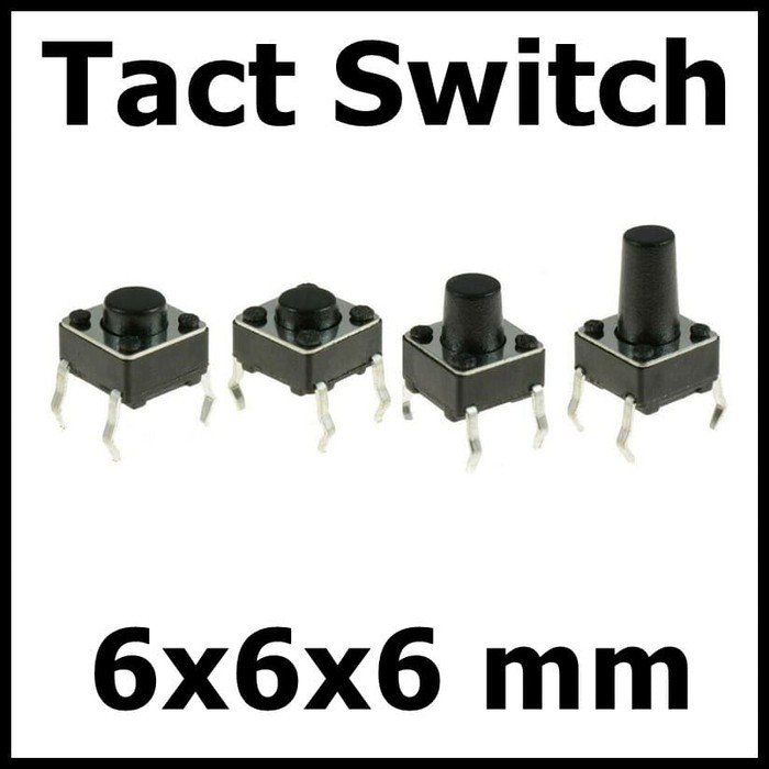 Tact Switch 6x6x6 mm Saklar Micro Push Button 4 Pin Kaki