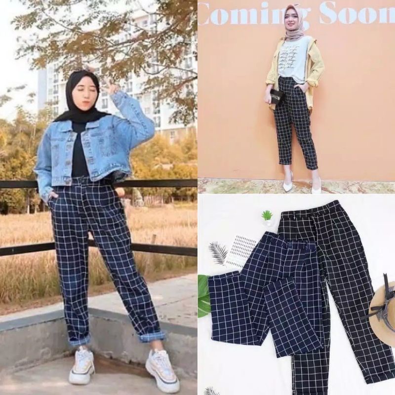 VIVI PANTS | CELANA KOTAK VIVI PANJANG / KOREAN STYLE PANTS / CELANA KOTAK FLANEL