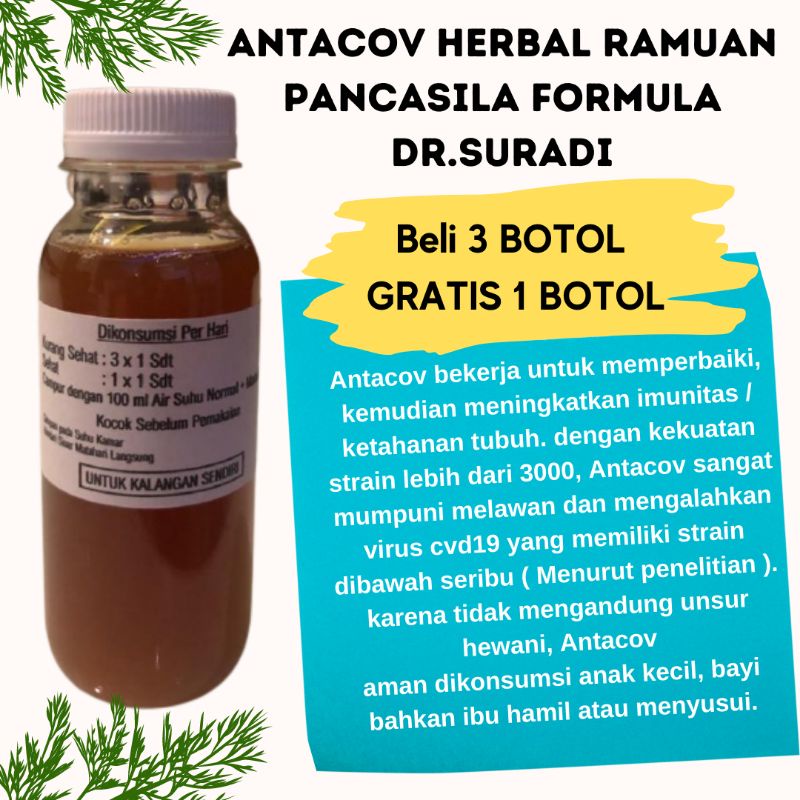 ANTACOV HERBAL RAMUAN PANCASILA IMUNITAS TUBUH DR.SURADI ANTI VIRUS COVID CORONA DAYA TAHAN TUBUH IM