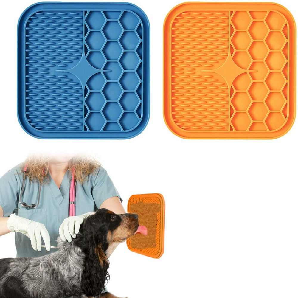 ELEGANT With Suction Cup Pet Slow Food Mat Food Grade Slow Food Bowls Dog Food Feeding Mat For Dog Cat Pet Anxiety Relief Silicone Durable Dispensing Tools Pet Lick Pad/Multicolor