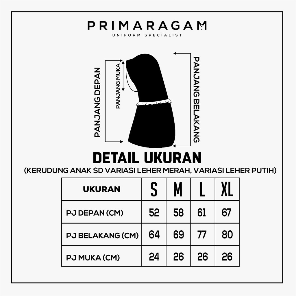 Kerudung sd kerudung anak sd jilbab sd warna putih ssd-011