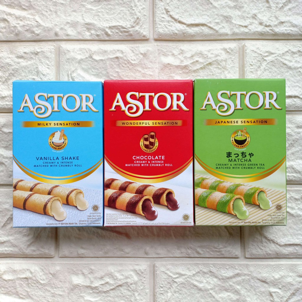 [HALAL] Astor Wafer Roll Stick Stik 40gr All VARIAN Chocolate Vanilla Matcha