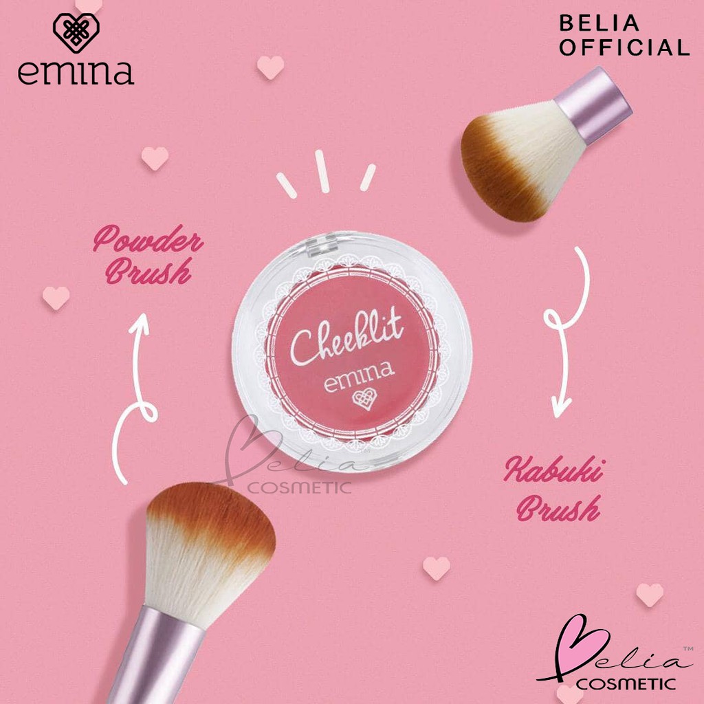 ❤ BELIA ❤ EMINA Cheek Lit Pressed Blush On, Cream, Blush Stick, Highlighter Powder ✔️BPOM Cheeklit