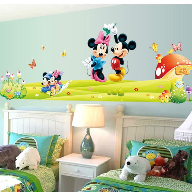 RELIZA WALL STICKER MICKEY BUKIT KARTUN MOUSE ANAK KIDS DF5086 STIKER DINDING