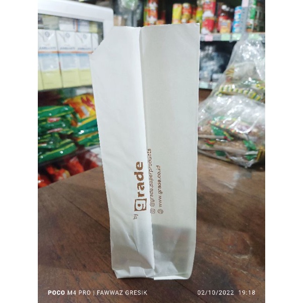 Kantong Kertas Paper Bag 13x25x8 cm Grade Putih Kraft Coklat Polos isi 100 / Kertas Makanan / Kantong Pembungkus Gorengan