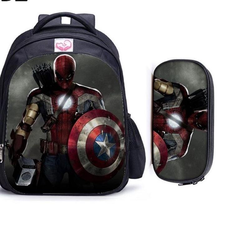 Siap Kirim.. Tas Ransel Sekolah Anak SD TK Paud Laki Laki Karakter Avenger Marvel Captain Amerika Ai