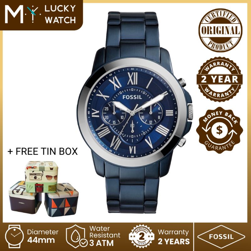 [ Ori - Garansi 2 Thn ] FS5230Jam Tangan Pria Chronograph Blue Stainless Steel Strap Authentic Berga