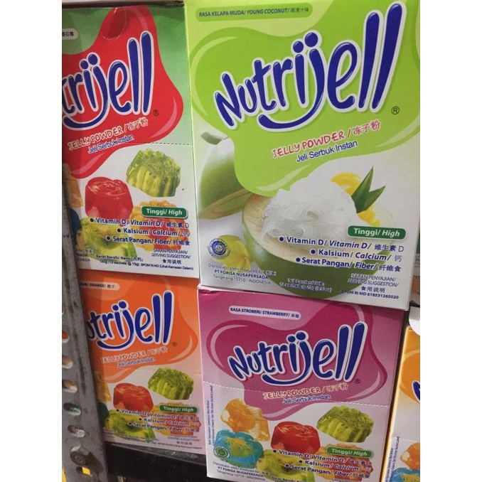 

(:(:(:(] NUTRIJELL JELLY POWDER 1 dus isi 12 x 15 Gram Nutrijel Bubuk jelly