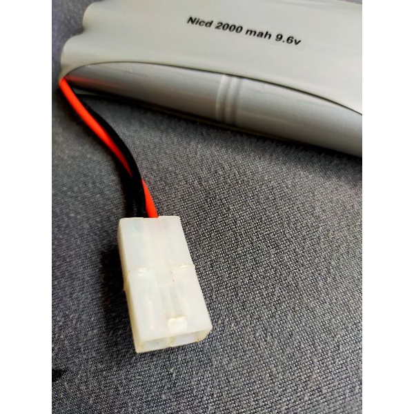 Baterai Mobil Remot RC 6AA Ni-Cd 9,6v - 2000mAh Soket Putih Dua Pin