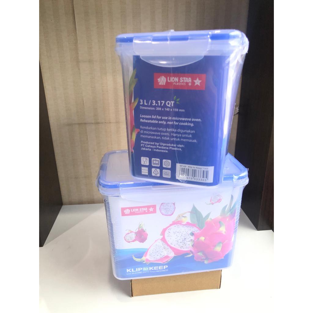 Kotak Makan / Tempat Makan Lion Star Klip To Keep 1303 ( 3L )