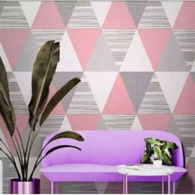  Wallpaper  Sticker  Dinding Segitiga Pink Shopee Indonesia 