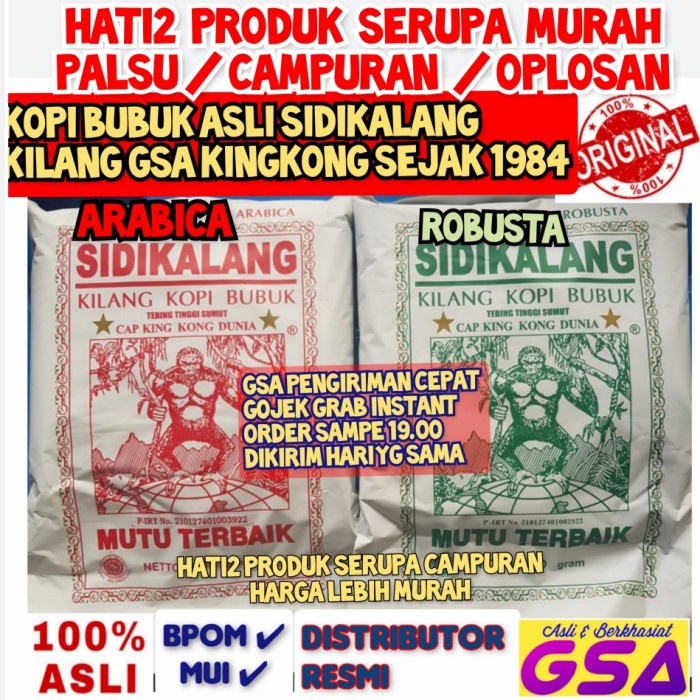 

H2J0U2J1U Kopi Bubuk Robusta Arabica 250G Asli Medan Sidikalang Bpom Mui Harum - Robusta HyYj