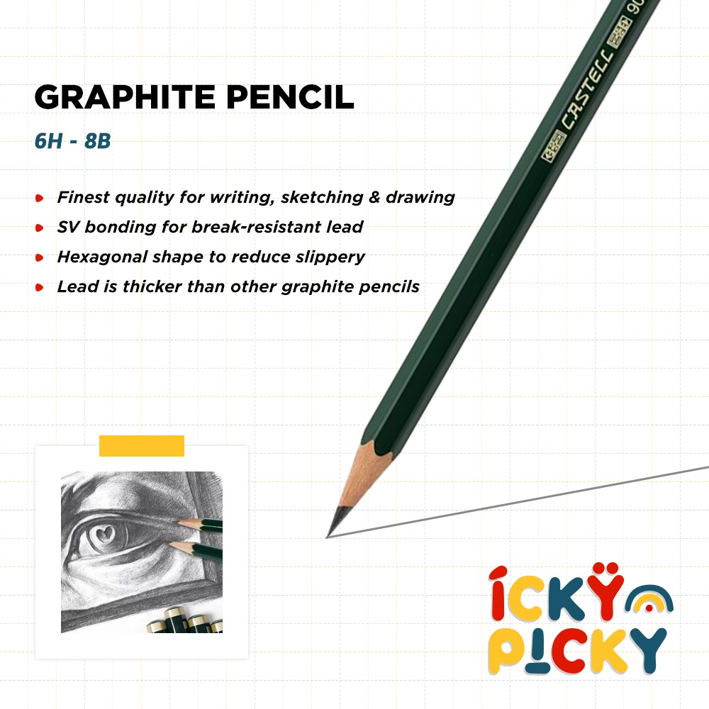 

[ickypicky] Faber Castell 9000 Pencil Grafit Kayu Ujian / Gambar / Sketsa / Menulis Harian 6H 5H 4H 3H 2H H F HB B 2B 3B 4B 5B 6B 7B 8B | Graphite Pencil